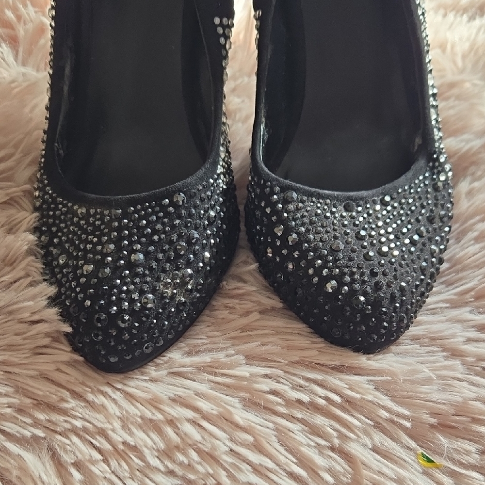 ALDO Crystal-Embellished Black Women's High Heel Pumps Size 8.5 - Picture 5 of 13